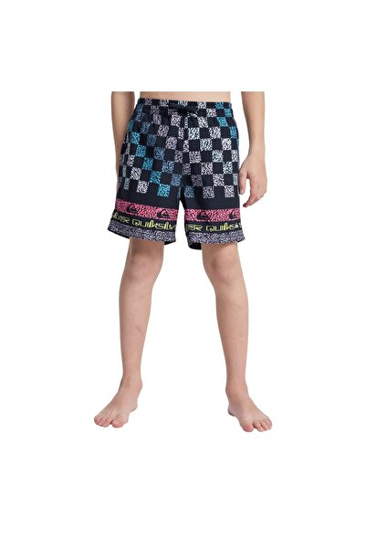 Quiksilver Evd Printed Boys' Black Volley Short Boys' Volley Shorts Eqbjv03540