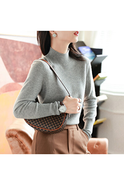 Choice One Size GRAY Autumn Winter chic Bottom Sweaters Women Fashion Turtlen...