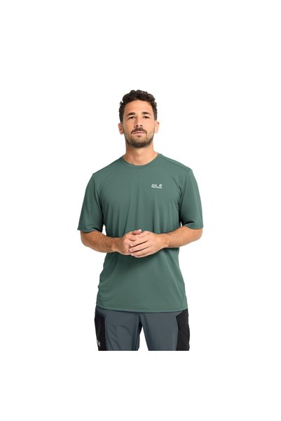 Jack Wolfskin تي شيرت رجالي أخضر من Prelight Suncool T-SHIRT A65834