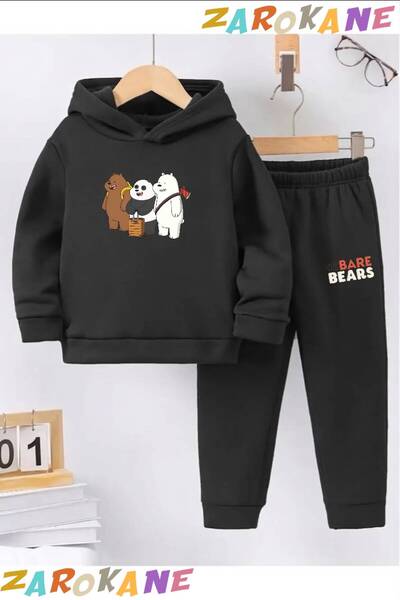 ZAROKANE Bavullu Kafadarlar Printed Winter Children's Hooded Top and Bottom C...