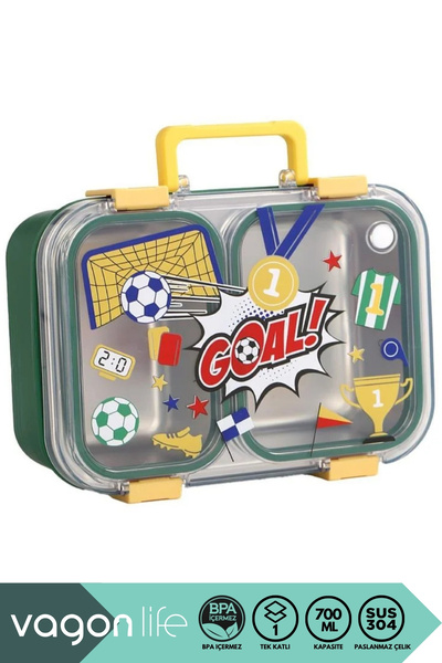 Vagonlife Bento 700ml New Lunchbox Series Patterned Single Layer 2 Compartmen...