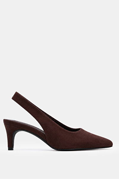 Luigi Μυτερές γόβες slingback με λάστιχο - Σκούρο καφέ - 39