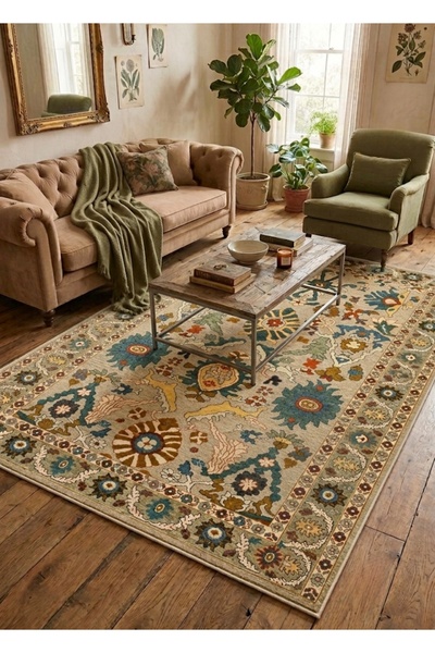 dekorug Doğal İplik Şönil Dokuma Pamuk Taban Halı Koridor Halısı Kilim – Antr...