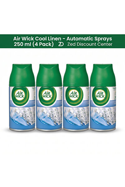 Air Wick Cool Linen - Spray-uri automate 250 ml (Pachet de 4)