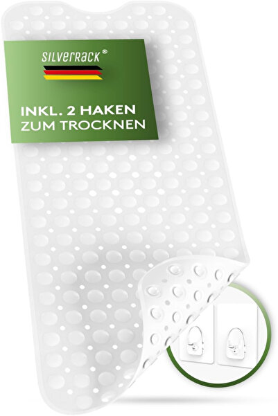 SILVERRACK Αντιολισθητικό χαλάκι μπάνιου 40x100 εκ., με 200 βεντούζες, λευκό