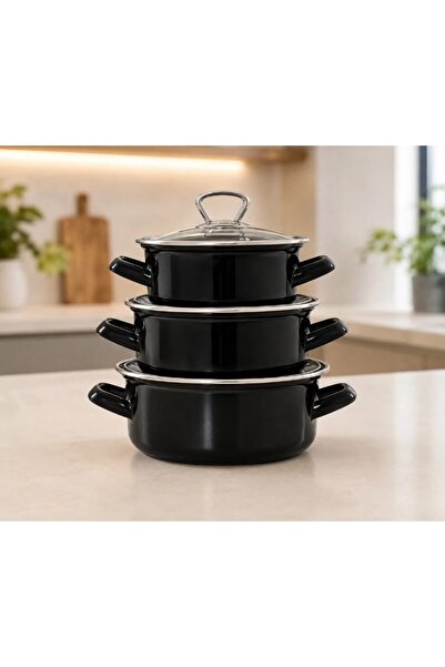 Elis Concept 3-Piece Enamel Pot Set 14-16-18cm