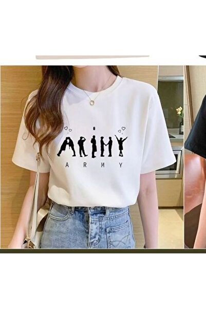barsdepo Tricou imprimat BTS ARMY, Calitate PREMIUM Unisex Copii/Adulți