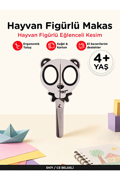 Lets Çocuk Makası – Hayvan Figürlü El İşi Makası | Let's Beyaz
