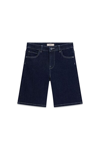 Guess Pantaloni scurți din denim pentru băieți L6GD12D8110 Albastru închis