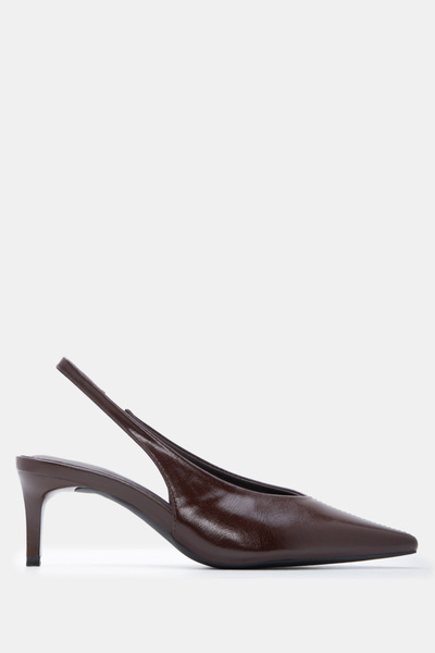 Luigi Γόβες slingback με μυτερή μύτη - Σκούρο καφέ - 38
