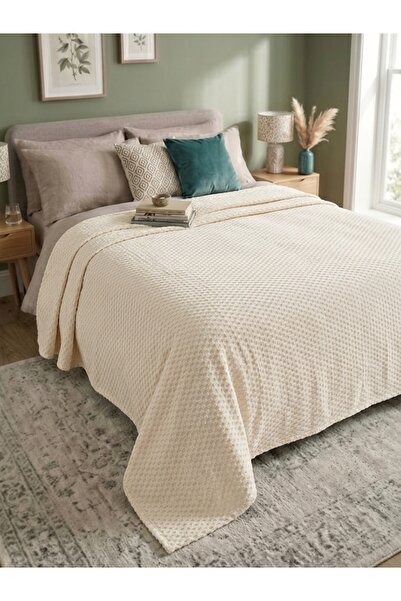 cmn home Double Soft Blanket 220X240 cm Boxed Luxury Embossed Soft Textured B...