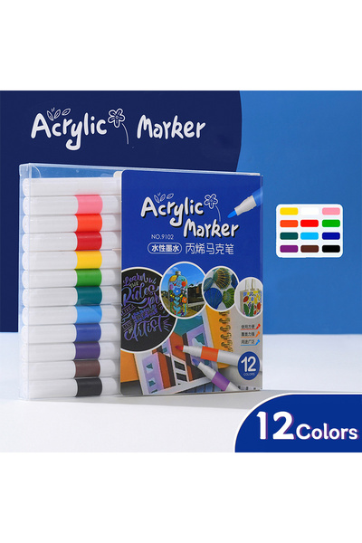 Choice 12 Colors Acrylic Marker 12-80 Colors Pen Set for Draw Sketching Paint...
