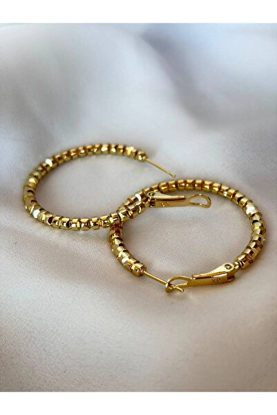 XUPING JEWELRY Ring Gold Color Self-Patterned 3.5cm Diameter Stainless Steel Earrings