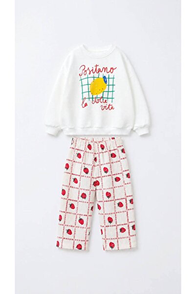 rois Girls' Fruit Printed Top and Bottom Set