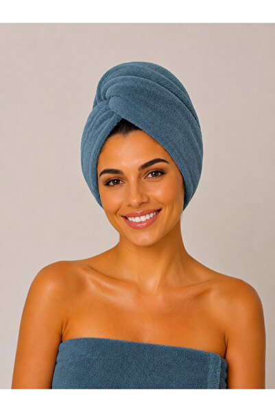 Pamuva Bamboo 100% Cotton Hair Towel |   Towel Bonnet |   Button and Rubber D...