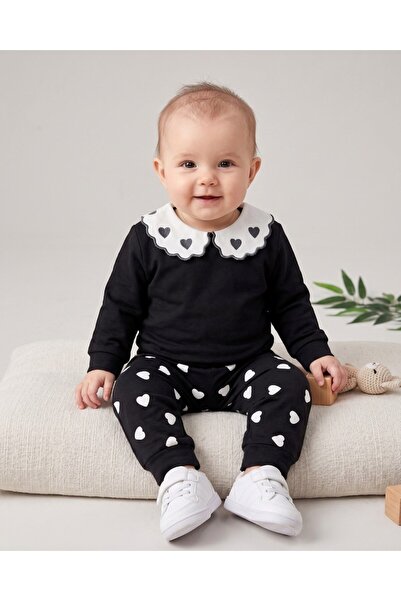 Ege Bebek Baby Girl Seasonal Heart Printed Baby Collar 9-12-18-24 Months Slim...