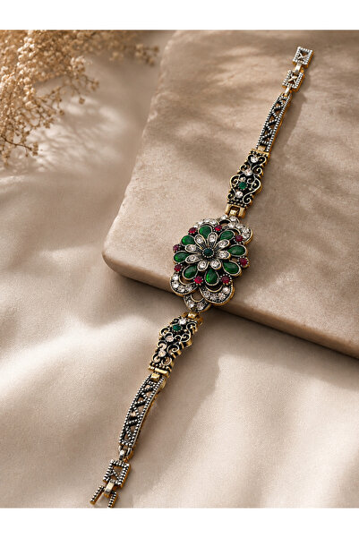G Sport POLO Vintage Green Stone Antique Women's Bracelet