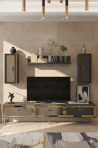 CENEYRA TVR1801AS TUNA TV Ünitesi Takımı ANTRASİT - SILVER 180 CM