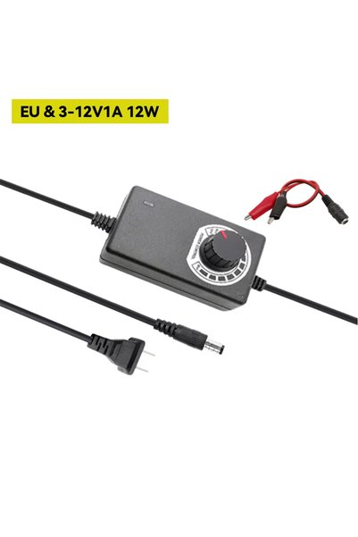 Choice12 EU 3-12V1A 12W 3V-24V-3A Portable AC to DC Power Supply Adjustable L...