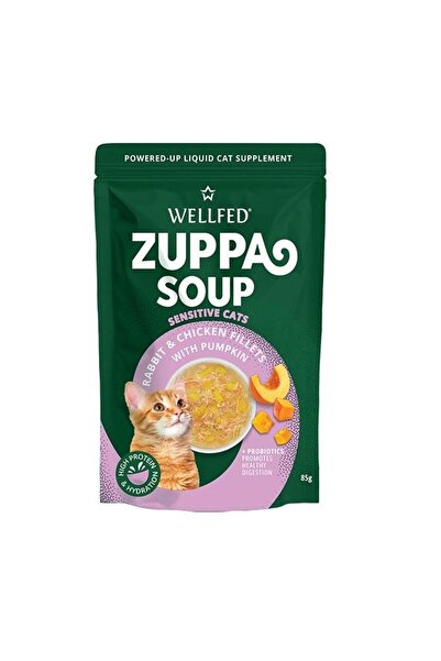 Wellfed Supliment de hidratare pentru pisici Zuppa Soup, Iepure, pui si dovle...