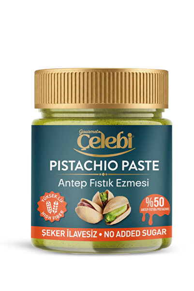 Gourmet Çelebi Şeker İlavesiz Antep Fıstık Ezmesi 200 Gr - Şekersiz Gerçek An...