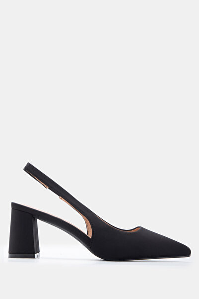 Luigi Μυτερές Γόβες Slingback με Λάστιχο - Μαύρες - 40