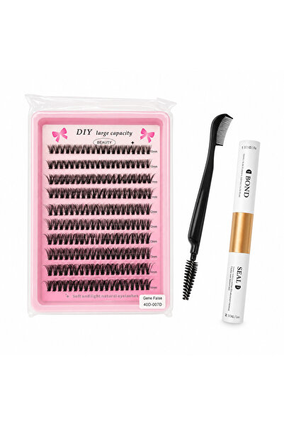 DIY Set gene false tip smocuri 40D, lungimi mixte 10–14 mm, adeziv Bond & Sea...