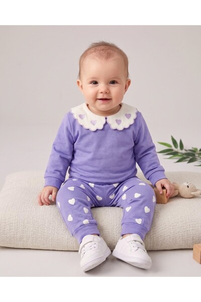 Egelite Baby Girl Seasonal Heart Printed Baby Collar 9-12-18-24 Months Slim F...