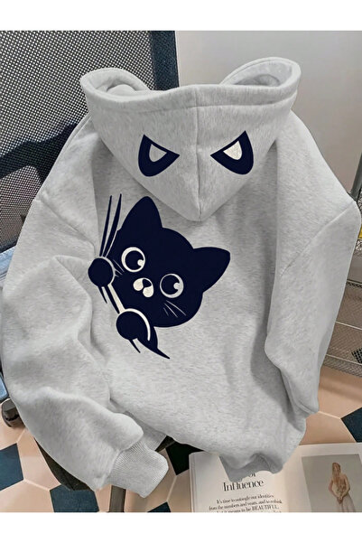 MODARİCH Unisex Kadın/Erkek CEE Özel Tasarım Baskılı Oversize Pamuklu Kapüşon...