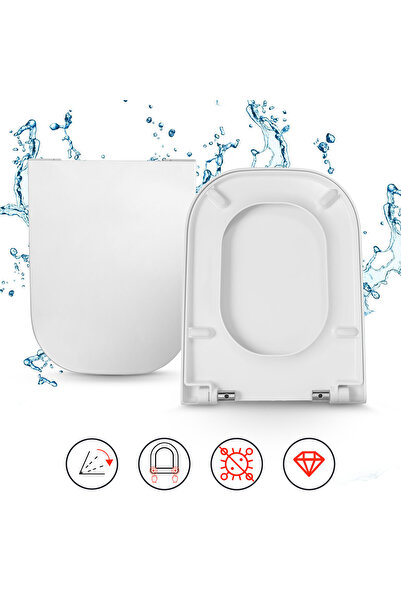 RAMM Capac WC, Compatibil Roca Gap, 45 x 35 cm, Alb, Din Plastic, Cu Inchider...