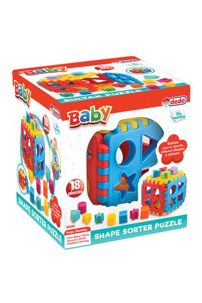 DEDE Jucarie de sortare, Dede, Baby Shape Sorter Puzzle, 18 piese
