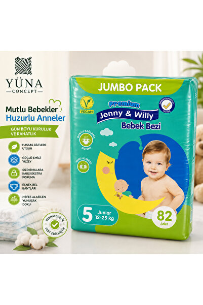Genel Markalar Bebek Bezi 5 Numara Junior 12-25 kg 82 Adet Bantlı Sızdırmaz Y...