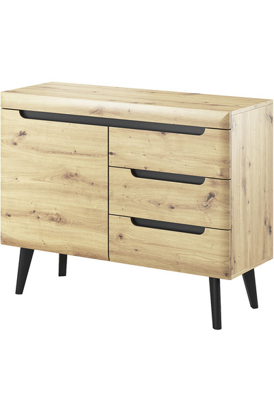 Lh-homefurniture Νόρντι Μπουφές με συρτάρια Αρτίζαν+μαύρο 107x83x40εκ.