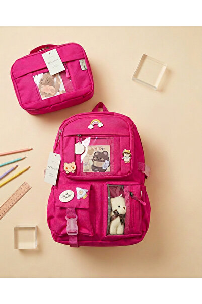 MARiE Tokyo Korean Figured 2-Piece Children's School Bag Set – Backpack and L...