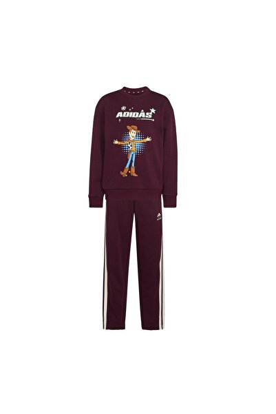 adidas Pantaloni de trening unisex pentru copii KG6131 Bordeaux