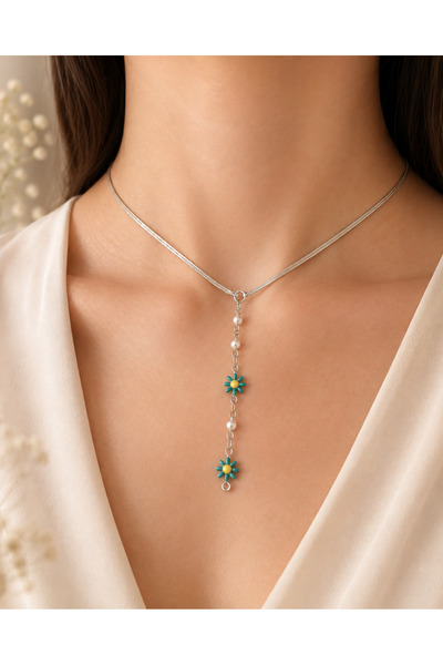 cityvision Silver Color Steel Necklace with Flower Figure