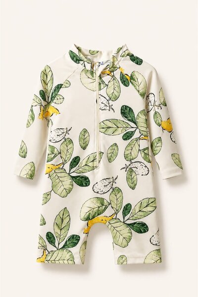 My Kids Wear Children's Long Sleeve Zippered Swimsuit - Comfortable and Casua...