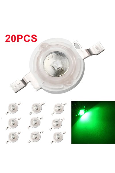 Choice مصباح LED أخضر عالي الطاقة مكون من 20 قطعة، يعمل بجهد 2.1-3.6 فولت، بق...