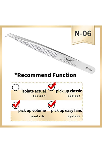Choice19 N-06 LAGEE eyelash extension tweezer volume precise luxury diamond g...