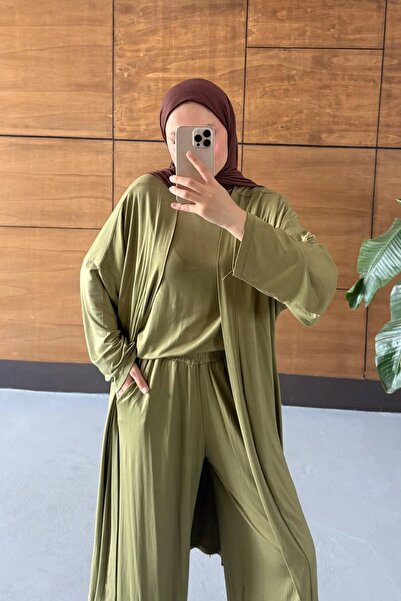 Gülşah collection 1708 Oysh Τριπλό Σετ Premium - Χακί