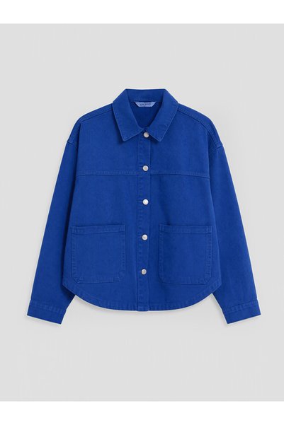 LC Waikiki Mavi Oversize Kadın Jean Gömlek