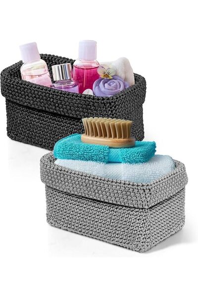 GENERAL Woven Storage Baskets, Stackable Bathroom Storage Baskets, Small Chan...