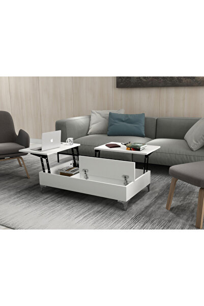 DECORMET ESİNTİ ORTA SEHPA BEYAZ