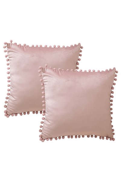 OEM Miulee Set de 2 Huse de Pernă cu Ciucuri, Roz, 45x45cm