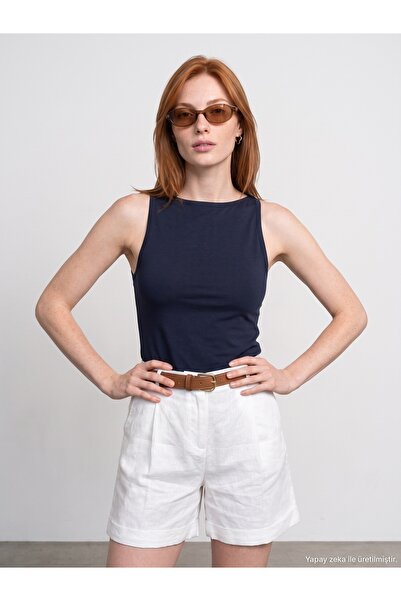 Dilvin 21048 Halter Yaka Top-K.Lacivert
