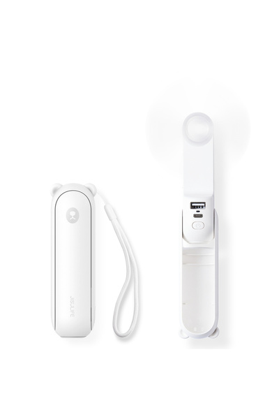 JISULIFE Ventilator portabil Life8 3-în-1, 2000mAh, USB-C, Power Bank și Lant...