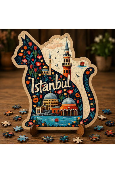 balabanhome Premium Ahşap İstanbul Kedileri Yapboz | MDF Lazer Kesim | Stant ...