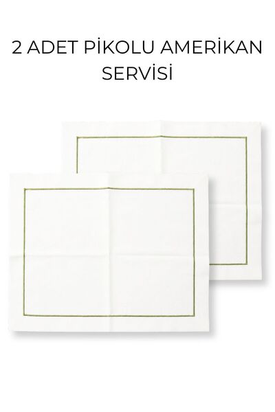 Elegancembroidery 2-Piece Piccolo American Service Set – 30X40 cm Stain-Resis...