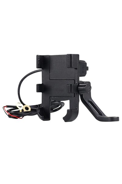 Pes Holding Aluminum motorcycle/ATV phone holder, with 2.1A USB charger, mirr...