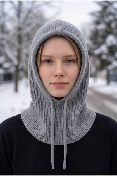 Aware Time Căciulă balaclava cu șnur pentru femei, cu guler
